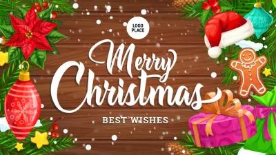 可爱的圣诞装饰新年贺卡信息商务幻灯片