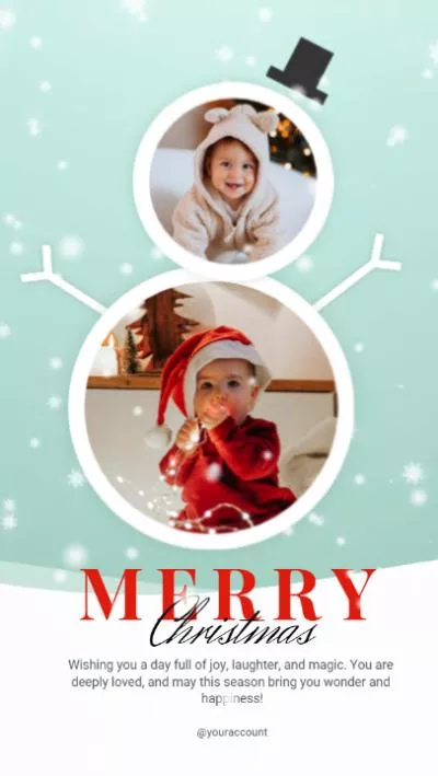 可愛的聖誕祝福照片拼貼雪人相框抖音故事介紹