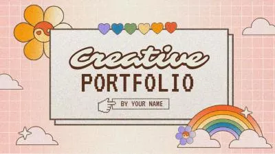 Cute Funny Vintage Pixel Web Collage Creative Work Portfolio Business Presentation