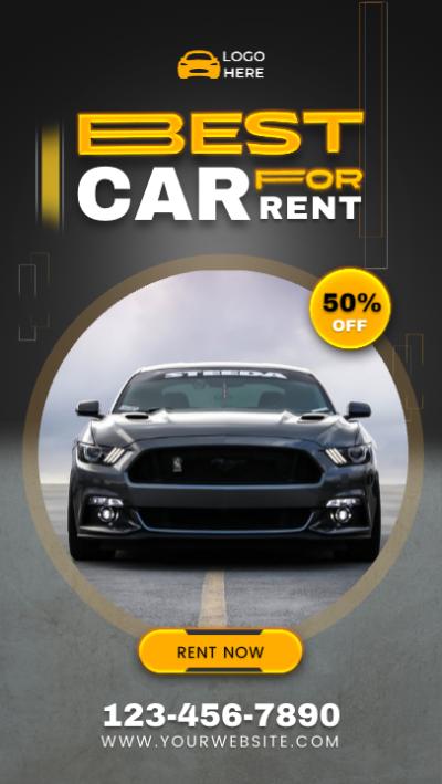 Dark Car Dealer Rental Business Ads Promo Social Media