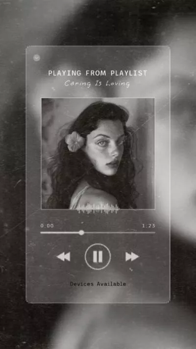  Dark Modern Photo Cover Music Playlist Player Instagram Story