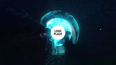 Digital World Map News Earth Tech Logo Intro