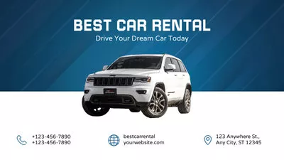 Dynamic Blue Car Rental Promo