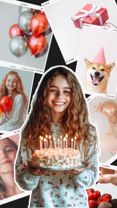 Dynamic Happy Birthday Photo Collage