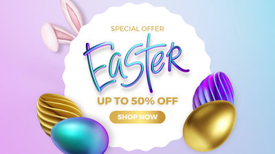 Easter Cute 3D Sale Promo