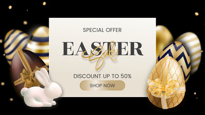 Easter Golden 3D Sale Promo