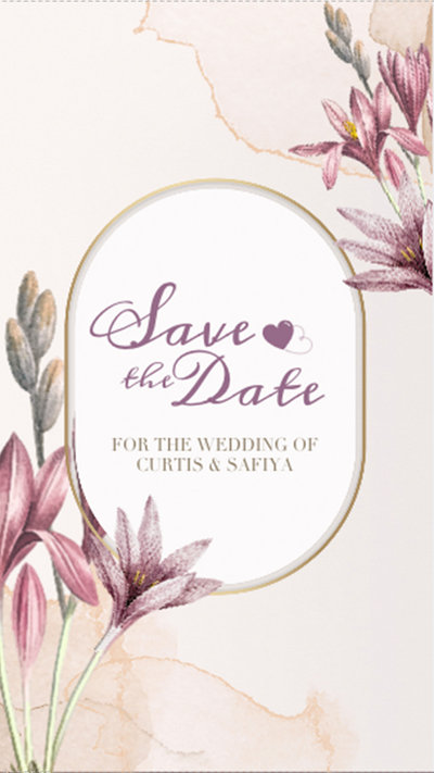 Elegantes Engagement Hochzeitseinladung Social Message Video