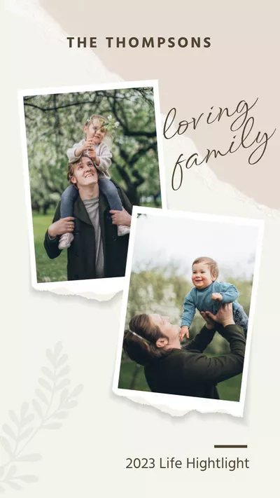 Reels do Instagram de apresentação de slides de família