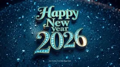 Elegant Gold Number Countdown Happy New Year Business Greeting Intro