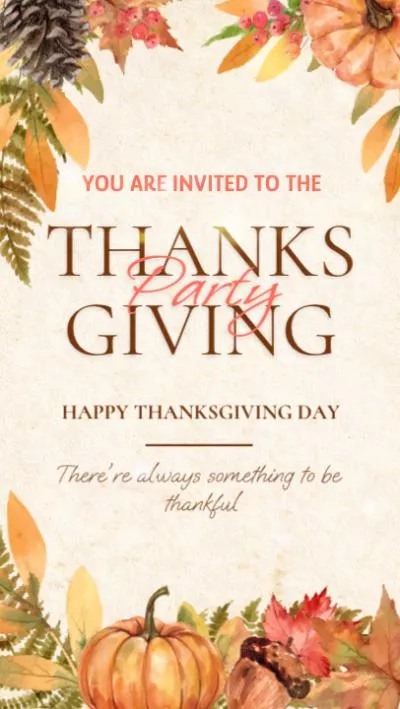 Watercolor Thanksgiving Invitation