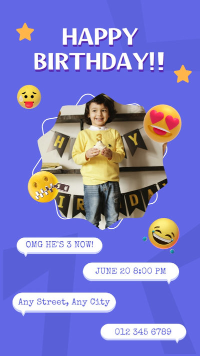 Emoji Baby Geburtstags Einladung