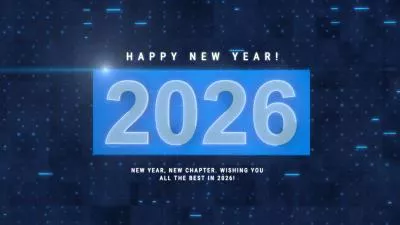 Epic Technology Chip Blue Welcome 2026 Happy New Year Business Intro