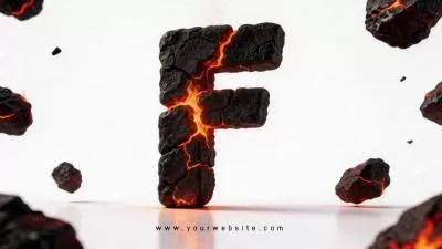 Fiery Burning Rock 3d Ai Logo Animation Reveal Intro