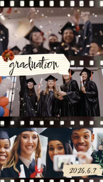 Film Minimalist Happy Memories Classmates University Graduation Slideshow