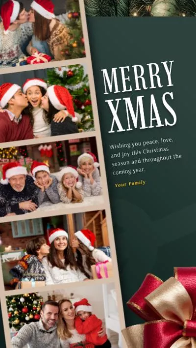 Film Photo Collage Merry Christmas New Year Family Instagram Story