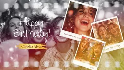Film Polaroid Happy Birthday Celebrate Wishes Photo Collage Slideshow