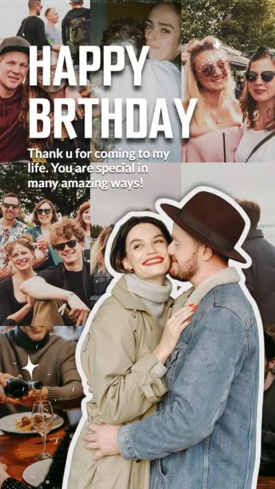 Film Polaroid Love Couples Birthday Greeting Photo Collage Tiktok Mobile Video
