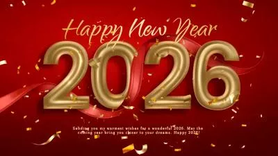 Fire Silk Confetti Welcome 2026 Happy New Year Greeting Intro
