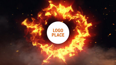 Flame Lion Dynamic Explosion Logo Reavel