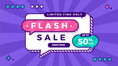 Promoção de anúncio de venda flash