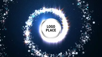  Floating Abstract Particle Light Spiral Technology Intelligent Logo Intro