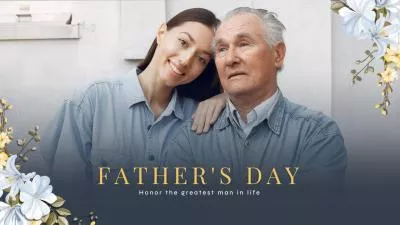  Floral Best Dad Tribute Fathers Day Minimal Photo Collage Slideshow