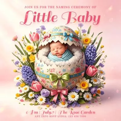 Flowers Ai Baby Naming Ceremony Invitation Post