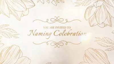 Flowers Warm Family Baby Naming Ceremony Invitation Photo Collage Slideshow