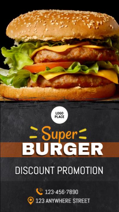 Food Promo Delicious Hamburger