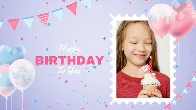 Slideshow De Aniversário Infantil Emoldurado