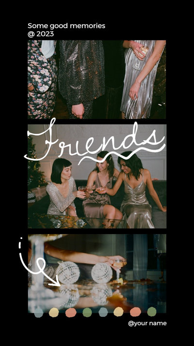 Friends Illustration Collage Story