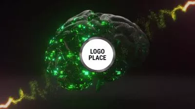  Futuristic Concept Green Ai Brain Technology Company Business Logo Intro