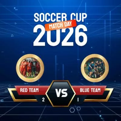 Futuristic Grid 2026 Soccer Cup Match Versus Square Social Media Post