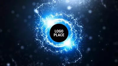 Geometry Blue Modern Particles Light Business Promo Logo Intro