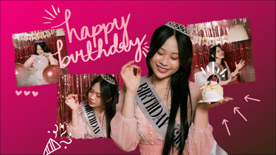Girl Pink Birthday Card