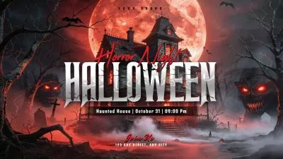 Glitch Countdown Horror Halloween Night Party Invitation Intro
