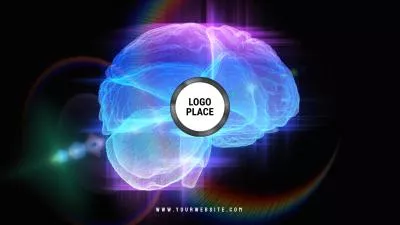  Glowing Neon Futuristic Concept Brain Technology Game Business Logo Reveal Intro