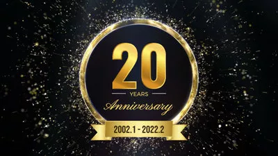 Gold Black 20 Years Anniversary Invitation Video Template