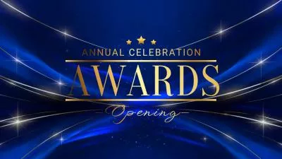 Gold Blue Business Year Awards Ceremony Party Slideshow Movie Trailer