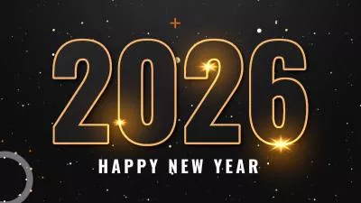 Gold Countdown Firework Welcome 2026 Happy New Year Intro Video
