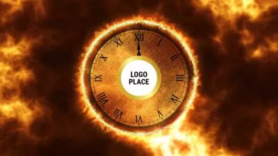 Gold Fire Epic Technology Time Clock Movie Business Logo Reveal Intro
