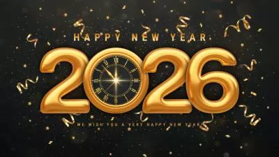 Gold Glitter Confetti Welcome 2026 Happy New Year Wishes Intro