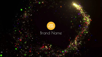 Or Particules Brillantes Lumineux Confetti Logo Intro