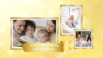 Gold Love Family Memory Photos Collage Slideshow