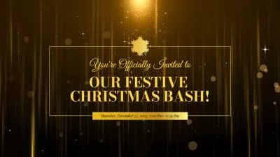Gold Particle Christmas And New Year Party Invitation Slideshow