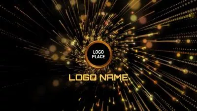  Gold Ray Particle Business Company Logo Reveal Intro