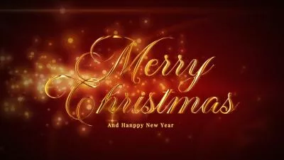 Gold Red Business Merry Christmas Greeting Message Card Slideshow