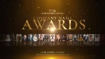 Golden Annual Company Award Ceremony At The End Of The Business Year Slideshow