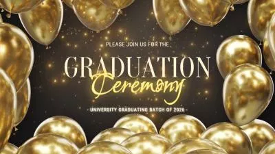 Golden Balloon Luxury Happy Memories Graduation Ceremony Photo Slideshow