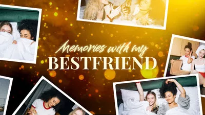 Golden Bokeh Best Friend Memories Photo Slideshow